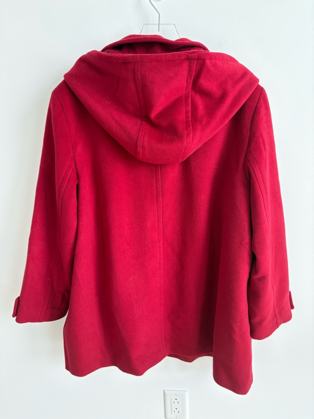 Lauren Ralph Lauren Red Icon Hooded A-Line Wool Coat Red XXL - Picture 3 of 8